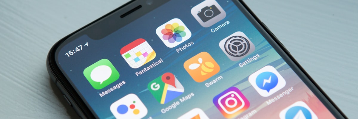 A colourful smartphone screen showing a grid of app icons